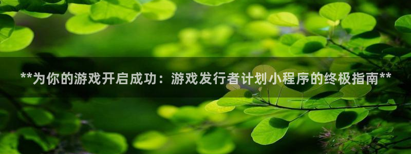 门徒平台入.门徒平台.多久了.长久.中国：**为你的游戏开启成功：游戏发行者计划小程序的终极指南**